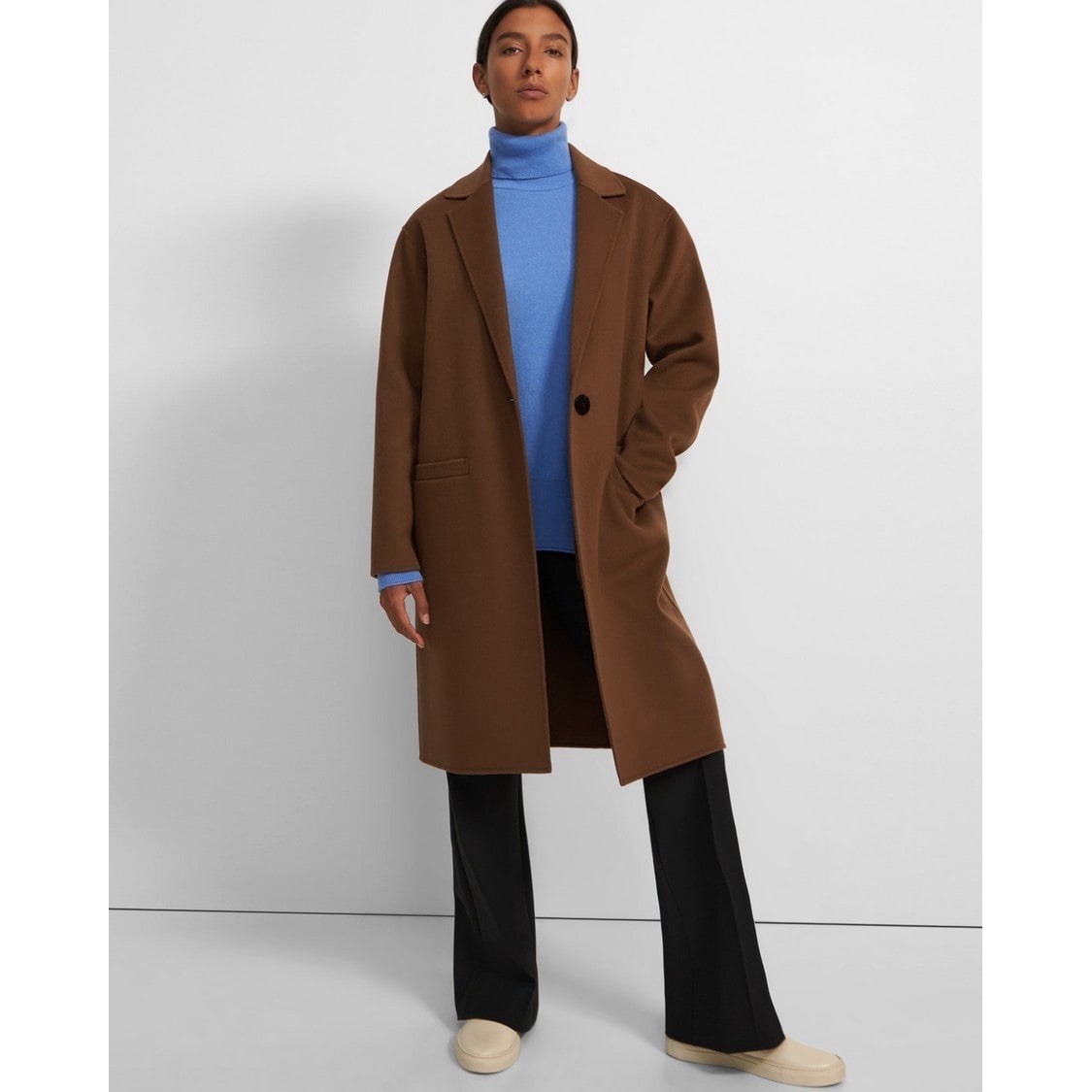 Theory Overcoat Double-Face Wool-Cashmere Women's Style#:L0801425 Size M